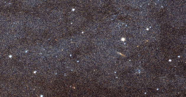 Ces myriades d'étoiles n'appartiennent pas à la Voie lactée, notre galaxie, mais à la galaxie d'Andromède, située à 2.5 millions d'années-lumière de la Terre. Ce gros plan montre une minuscule partie de la photographie prise par le télescope spatial Hubble. Photo Nasa/ESA/STSCI.
