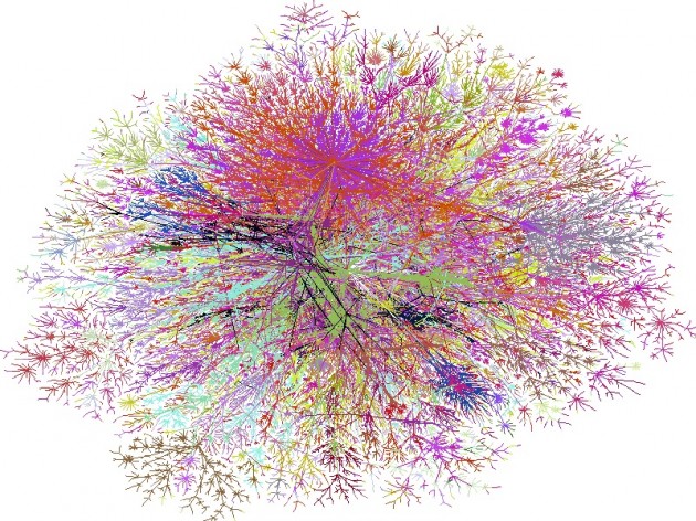 Le réseau internet, avec ses sous-réseaux, tel qu'il était en 2004 (Ph.  Steve Jurvetson via Flickr CC BY 2.0)