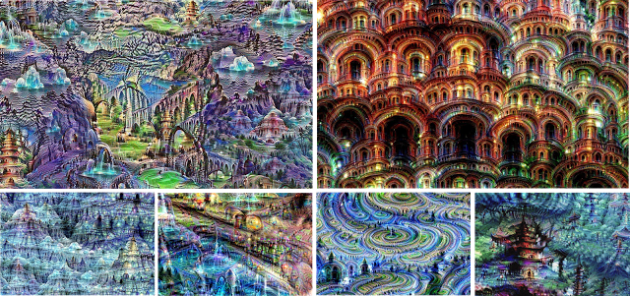 Voilà ce qu'imagine un réseau de neurones artificielles quand on lui montre une image faite de pixels aléatoires (image : Google)