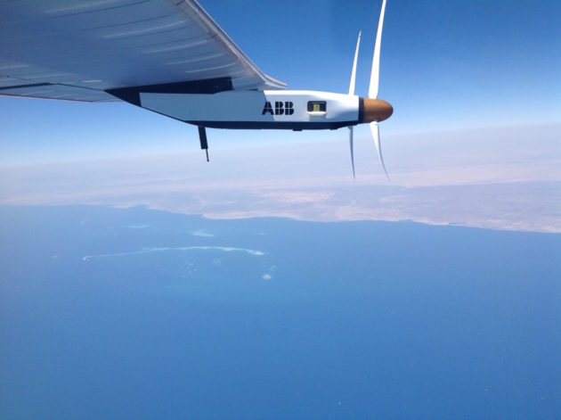Solar Impulse atteint la péninsule arabique lors de son dernier vol, entre Le Caire et Abu Dhabi. - Ph. Solar Impulse